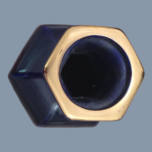 Vintage Kutani Colbalt Blue Beveled Vase - Picture 6 of 12